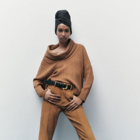 ZARA OVERSIZED COWL NECK KNIT SWEATER - Picture 11 of 11